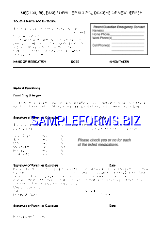 New Jersey Medical Release Form 1 pdf free